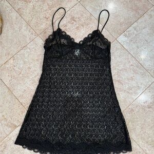 Elegant Black Lace Chemise